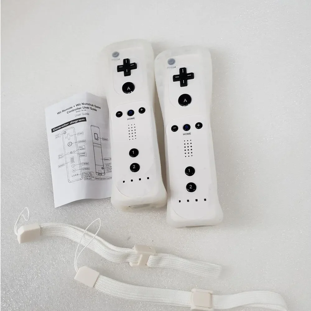 2-Pack Unbranded Wireless Remote Controllers for Wii and Wii U – White
